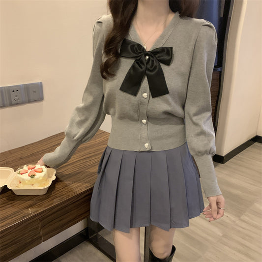 satin ribbon cardigan lf2887