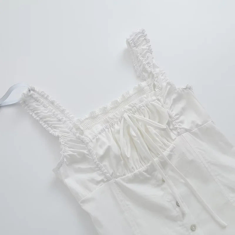 tiered lace up dress lf2907