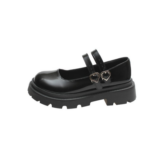 heart buckle round shoes lf1475