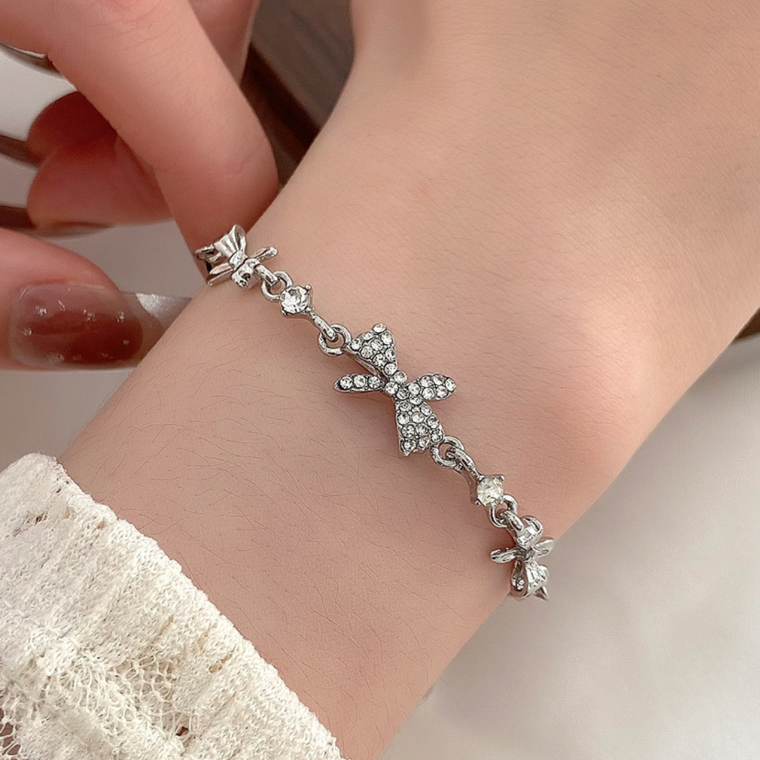 silver ribbon bracelet lf2071