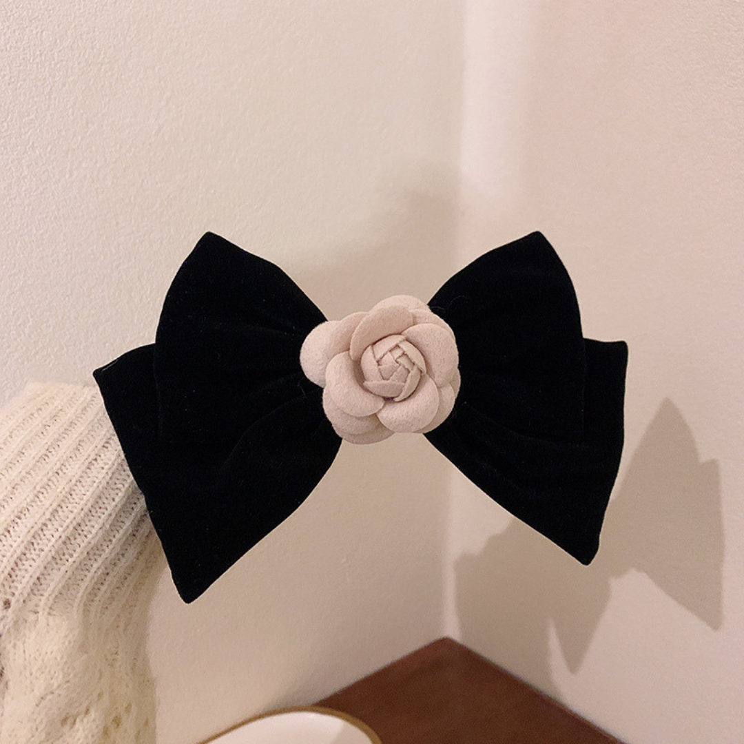 mini rose velor barrette lf1275