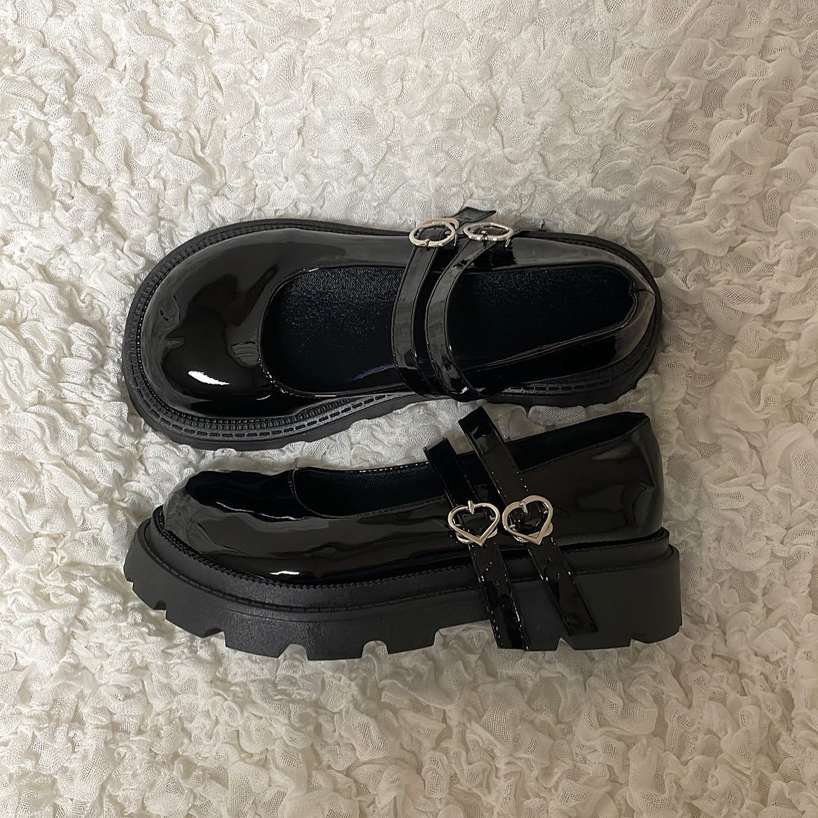 heart buckle round shoes lf1475