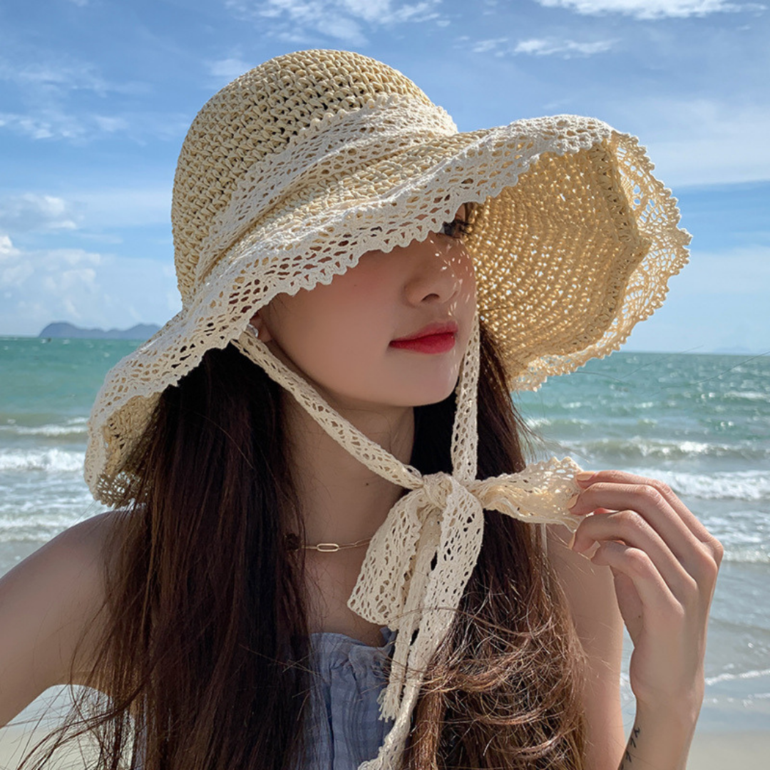 lace girly straw hat lf1411