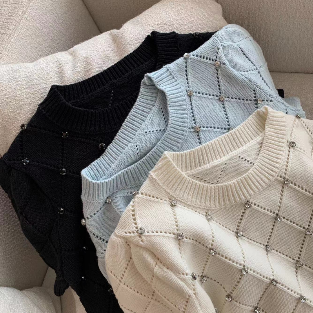 bijou puff sleeve knit lf2290【即納】