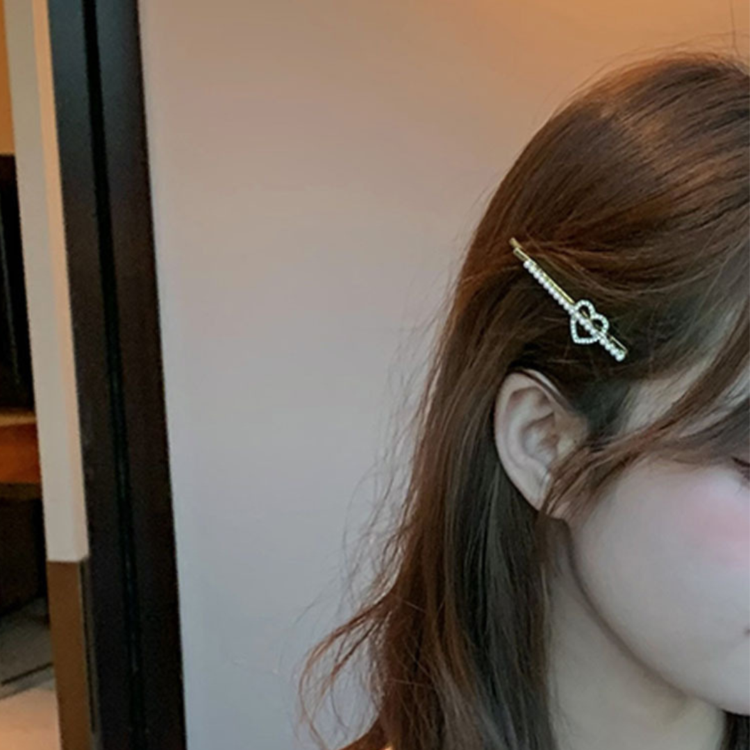 pearl line heart hair pin lf2172