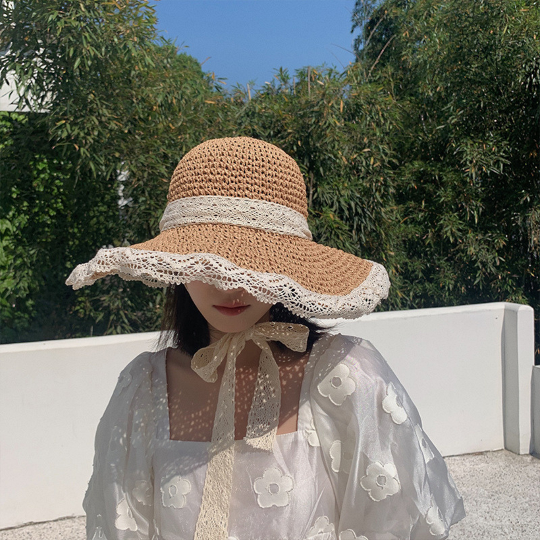 lace girly straw hat lf1411