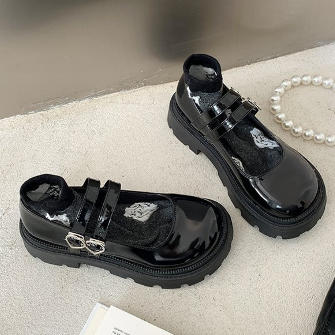 heart buckle round shoes lf1475