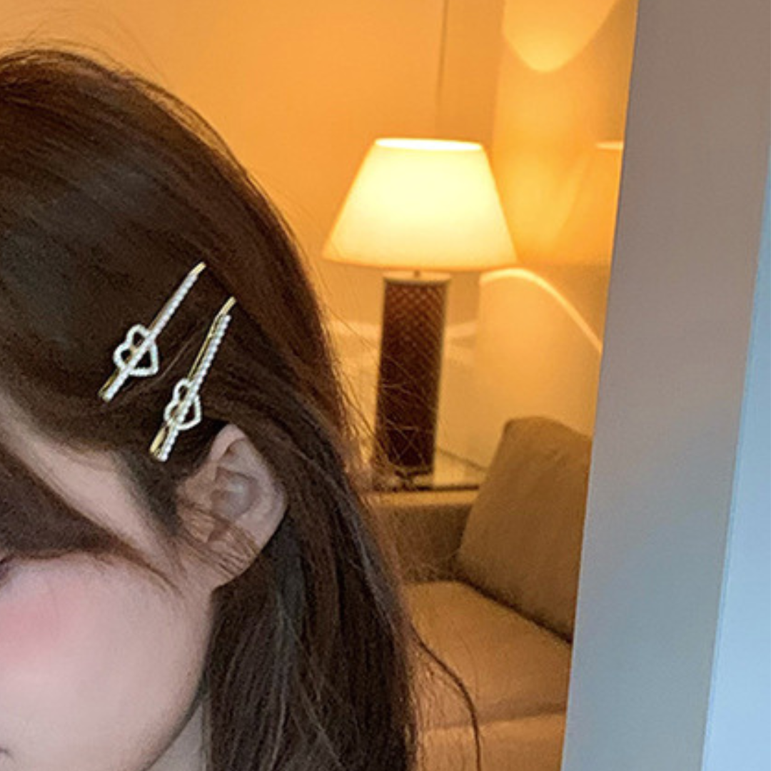 pearl line heart hair pin lf2172