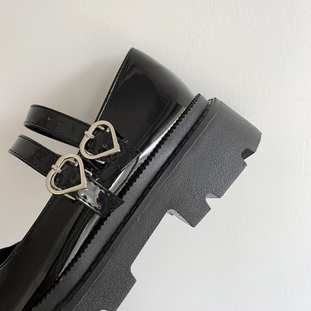 heart buckle round shoes lf1475