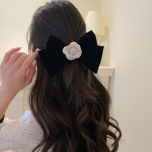 mini rose velor barrette lf1275