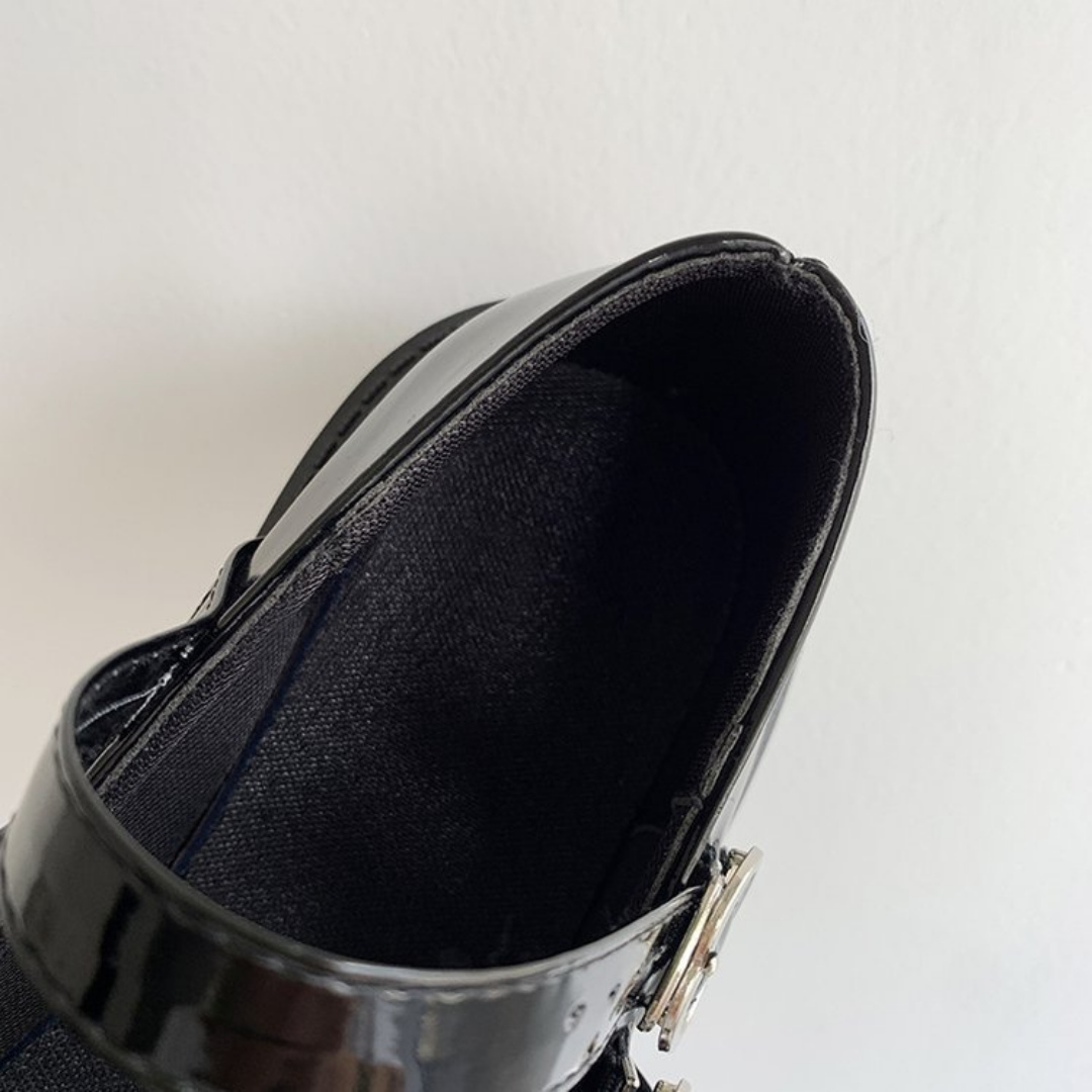 heart buckle round shoes lf1475