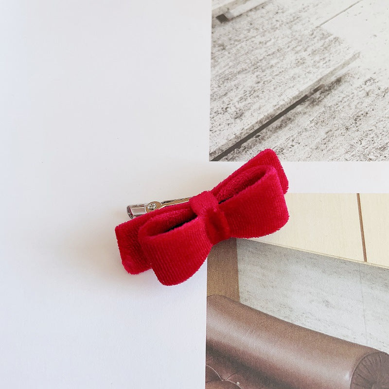 velvet mini ribbon hair clip lf2178