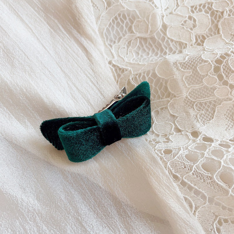velvet mini ribbon hair clip lf2178