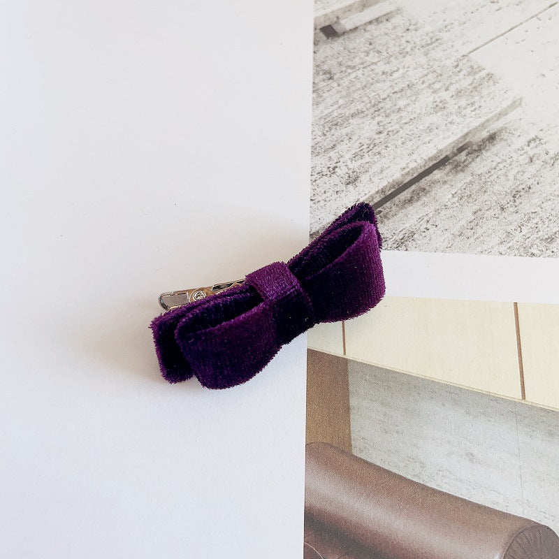 velvet mini ribbon hair clip lf2178