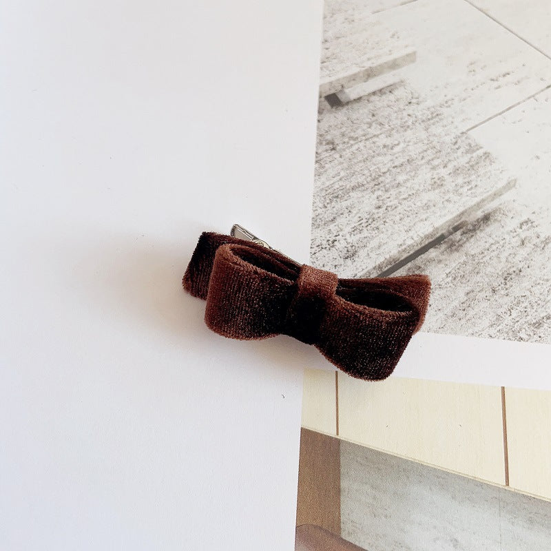 velvet mini ribbon hair clip lf2178