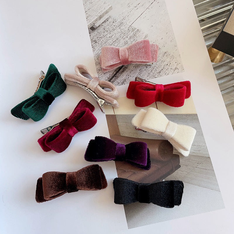 velvet mini ribbon hair clip lf2178