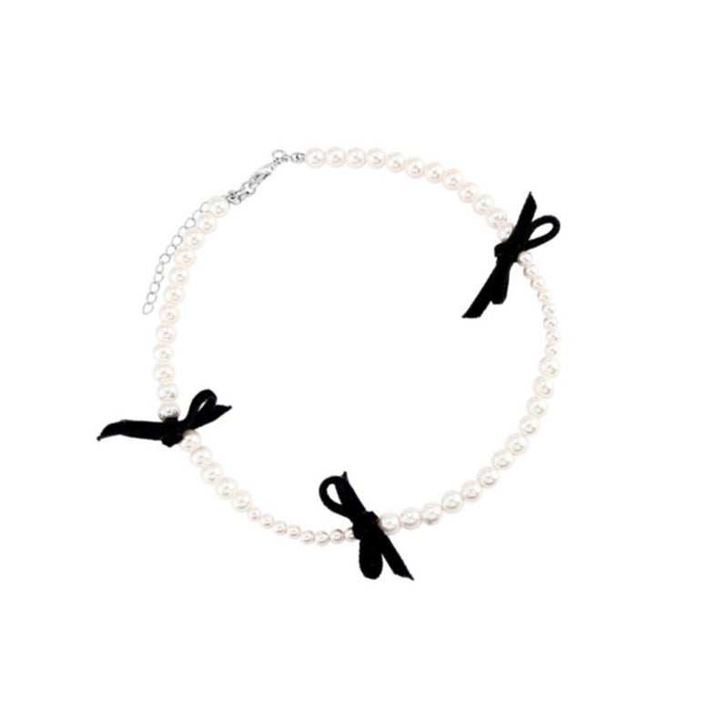pearl ribbon necklace lf1173
