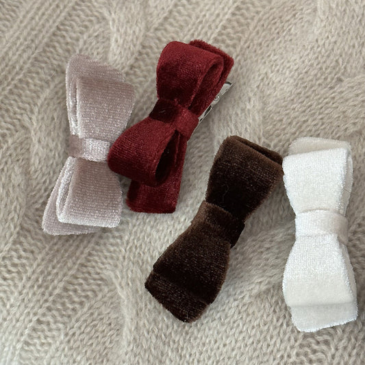 velvet mini ribbon hair clip lf2178