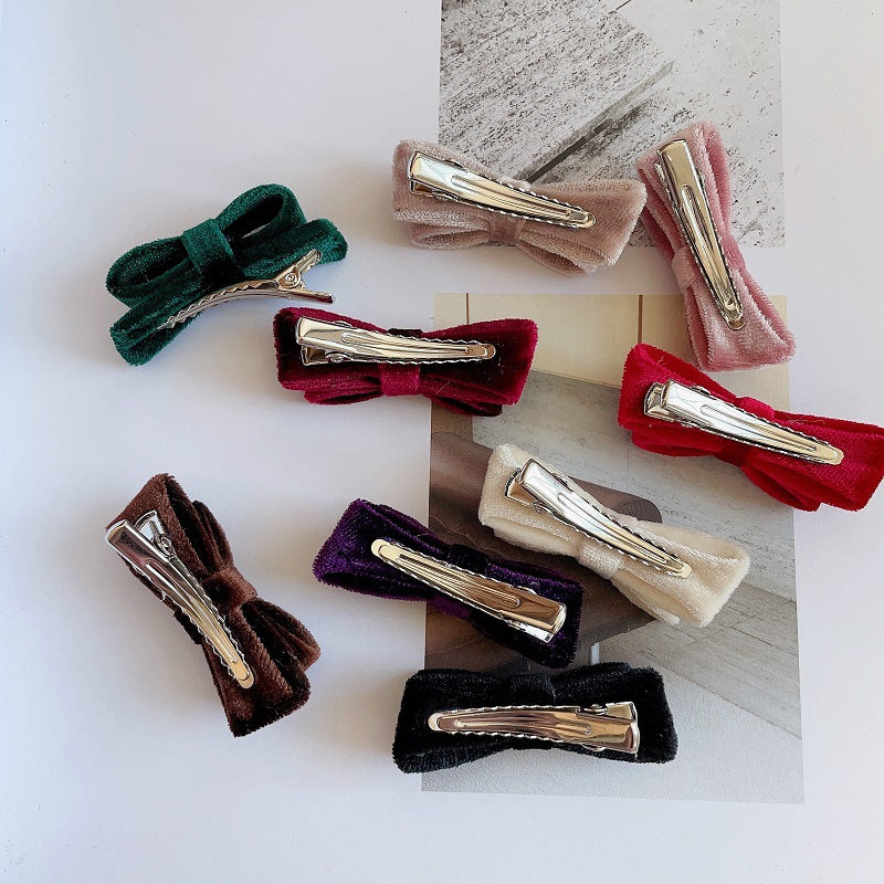 velvet mini ribbon hair clip lf2178