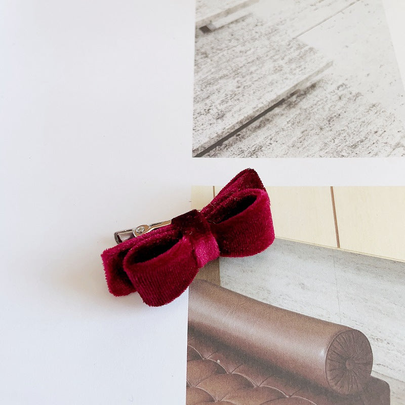 velvet mini ribbon hair clip lf2178