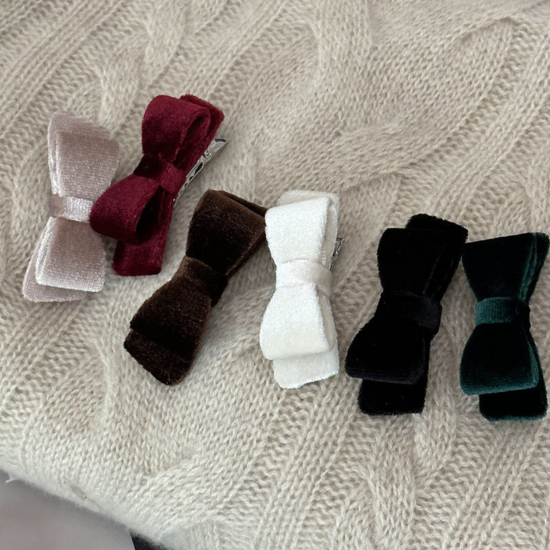 velvet mini ribbon hair clip lf2178