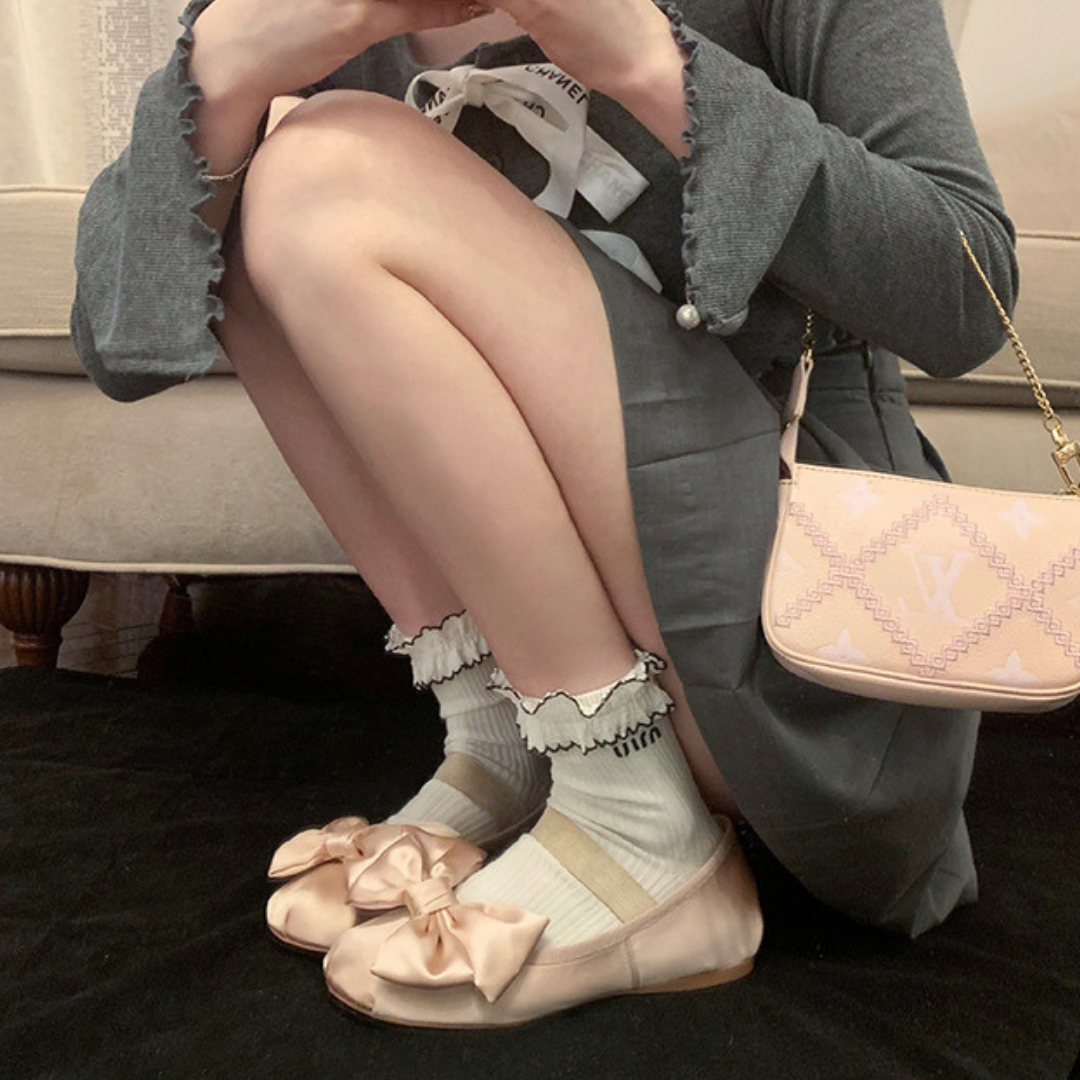 【即納】ribbon strap ballet shoes lf-s1033