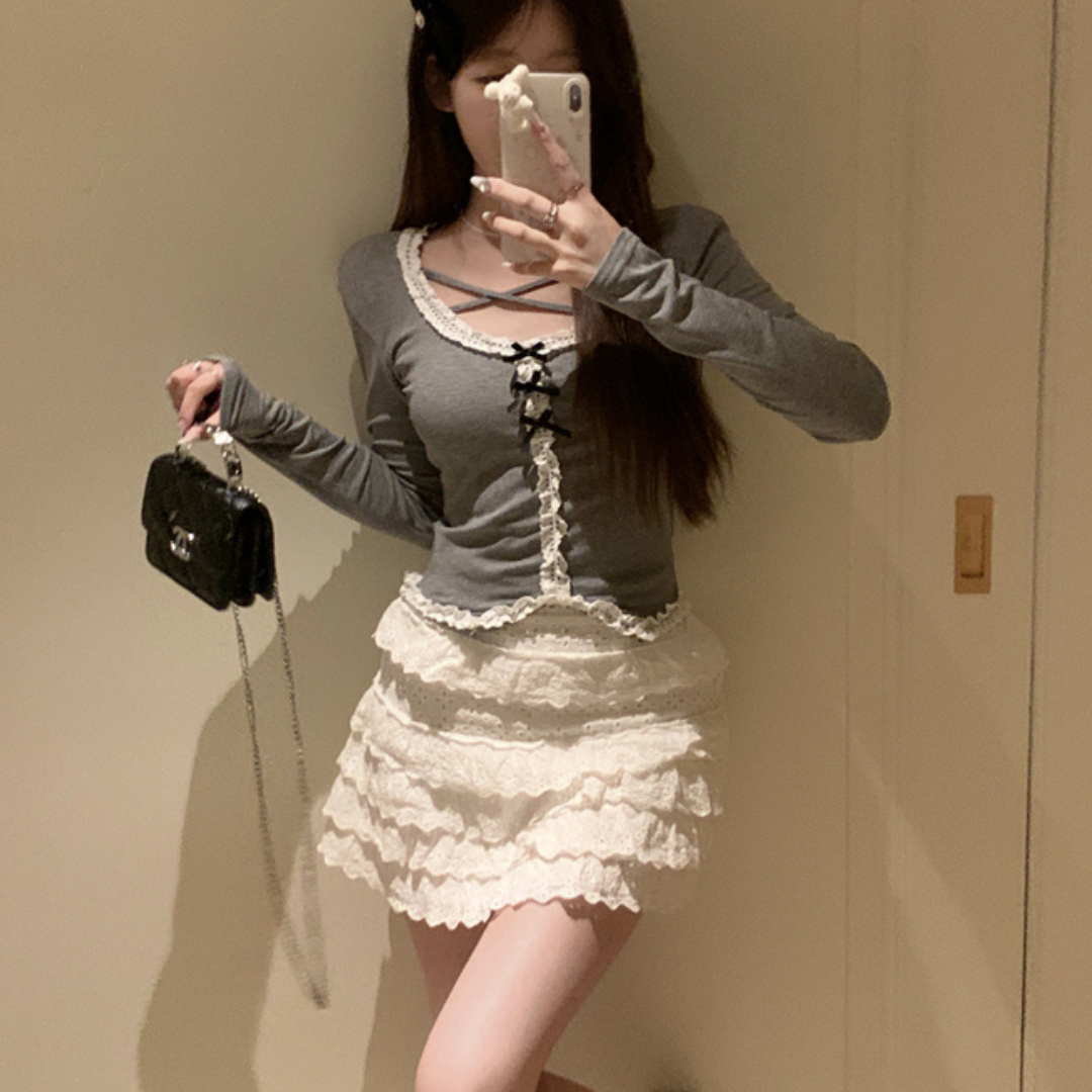 whipped ruffle tops lf2961