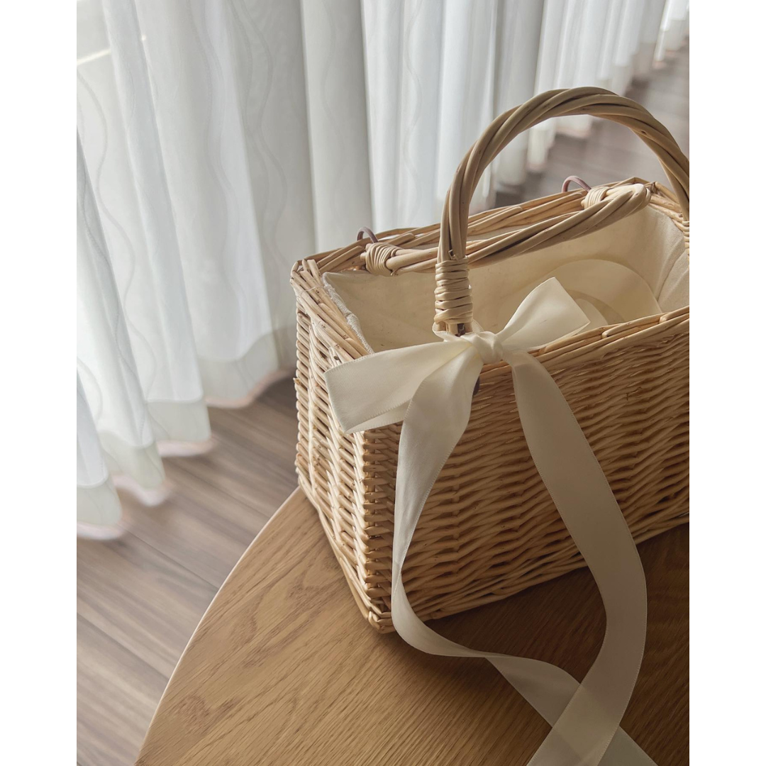 square ribbon straw bag lf1367