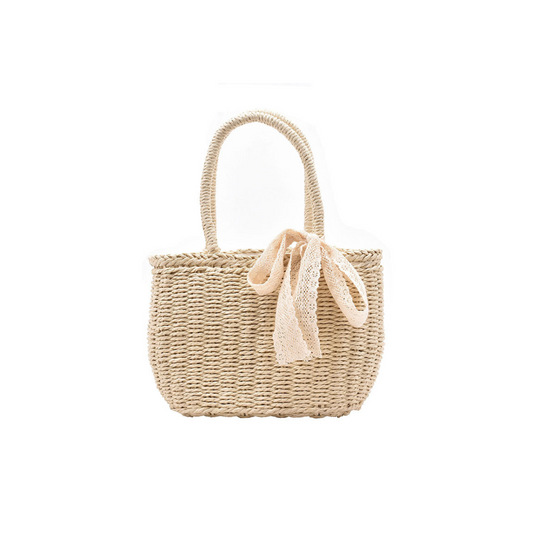 basket bag with lace ribbon lf3039