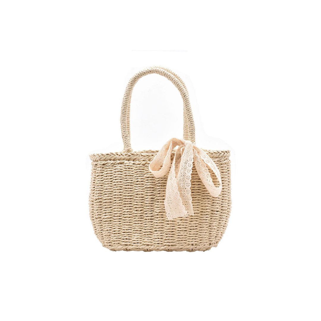 basket bag with lace ribbon lf3039