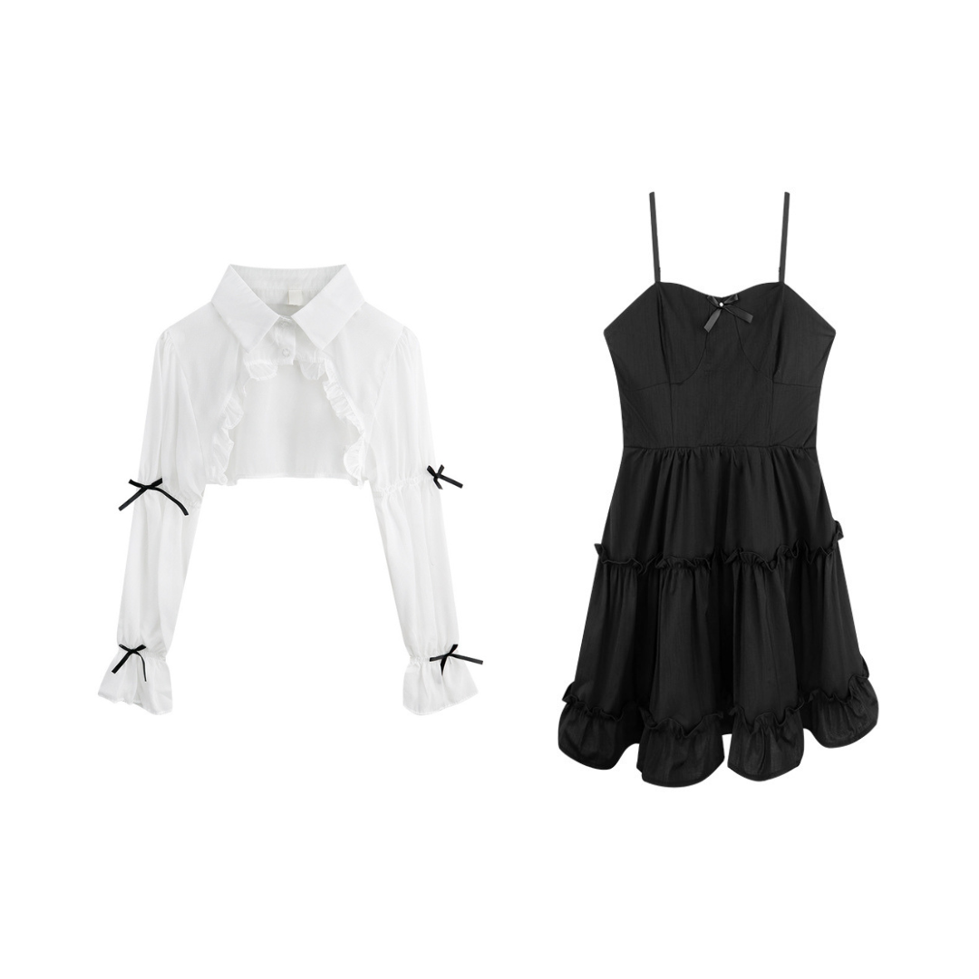 short blouse dress set lf3088