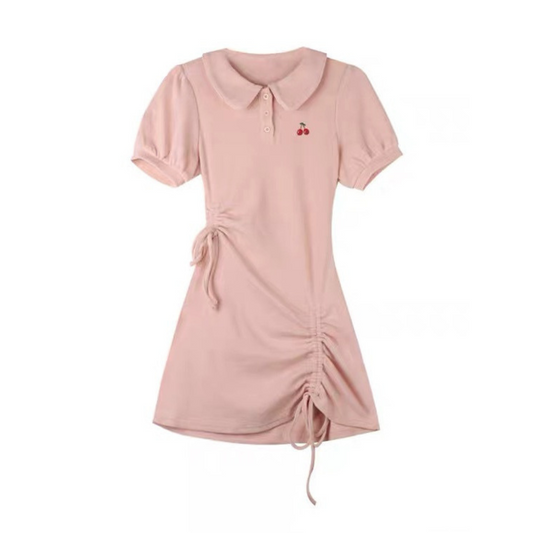 polo collar short sleeve onepiece lf3292