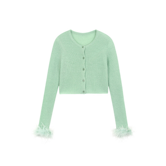 pastel green cardigan lf2984