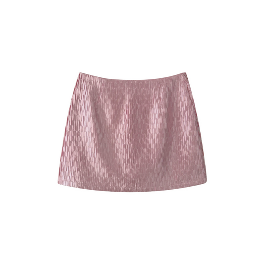 shiny satin mini skirt lf3017