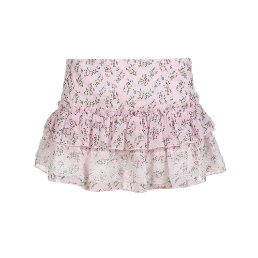 floral frilly mini skirt lf3043