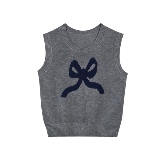 ribbon design sweater vest lf3009