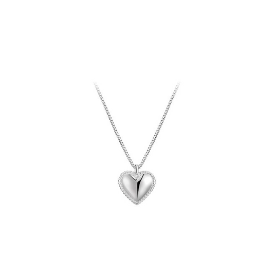 silver heart necklace lf2613