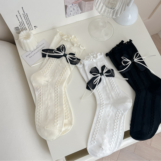 double ribbon socks lf3061