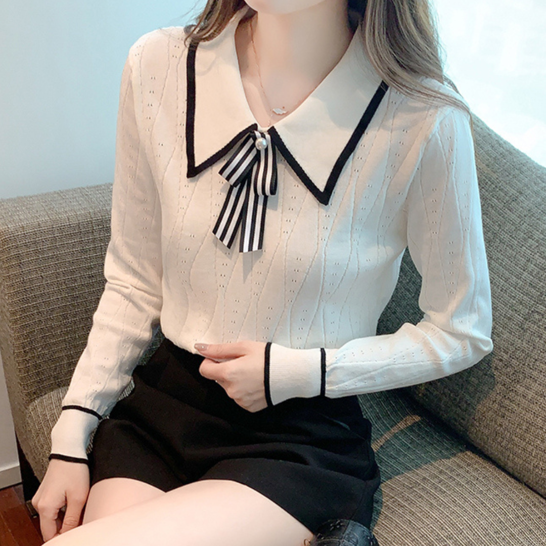 spring sweater with ribbon lf2900