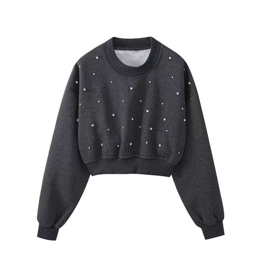 【Ranking20位】Jewelry short sweatshirt lf2754