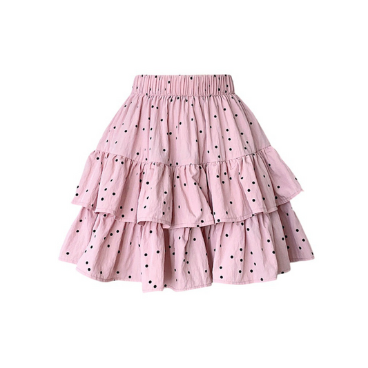 dot pattern tiered skirt lf3154