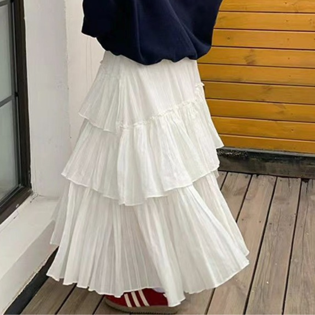 asymmetric long skirt lf3162
