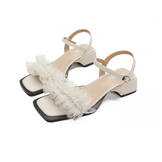 tulle low heel sandals lf3248