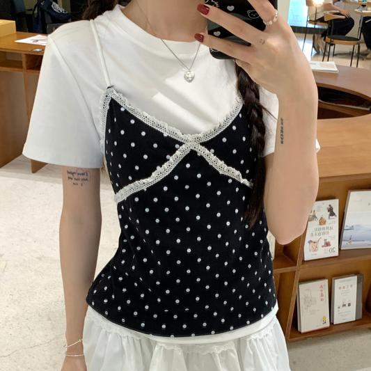 【即納】polka dot bustier lf3244