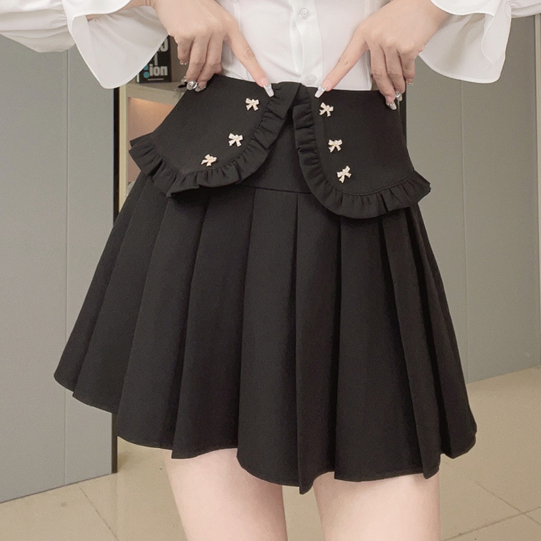 small ribbon pleated skirt lf2628