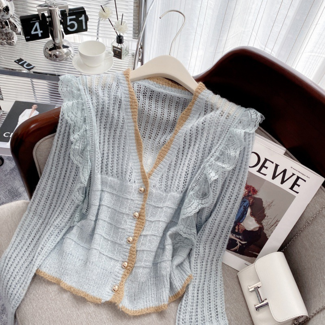 french lace sweater cardigan　lf2587