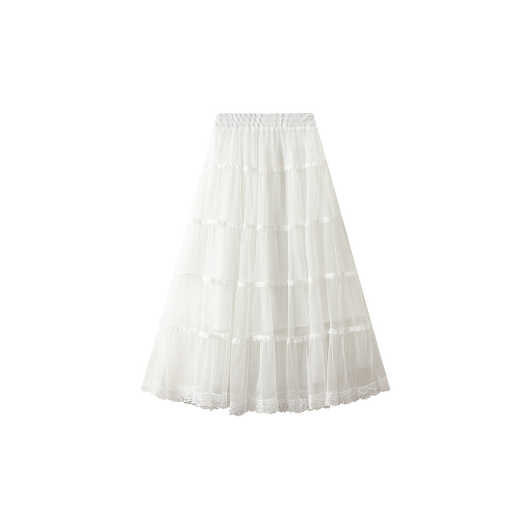 switched lace tulle skirt lf2963