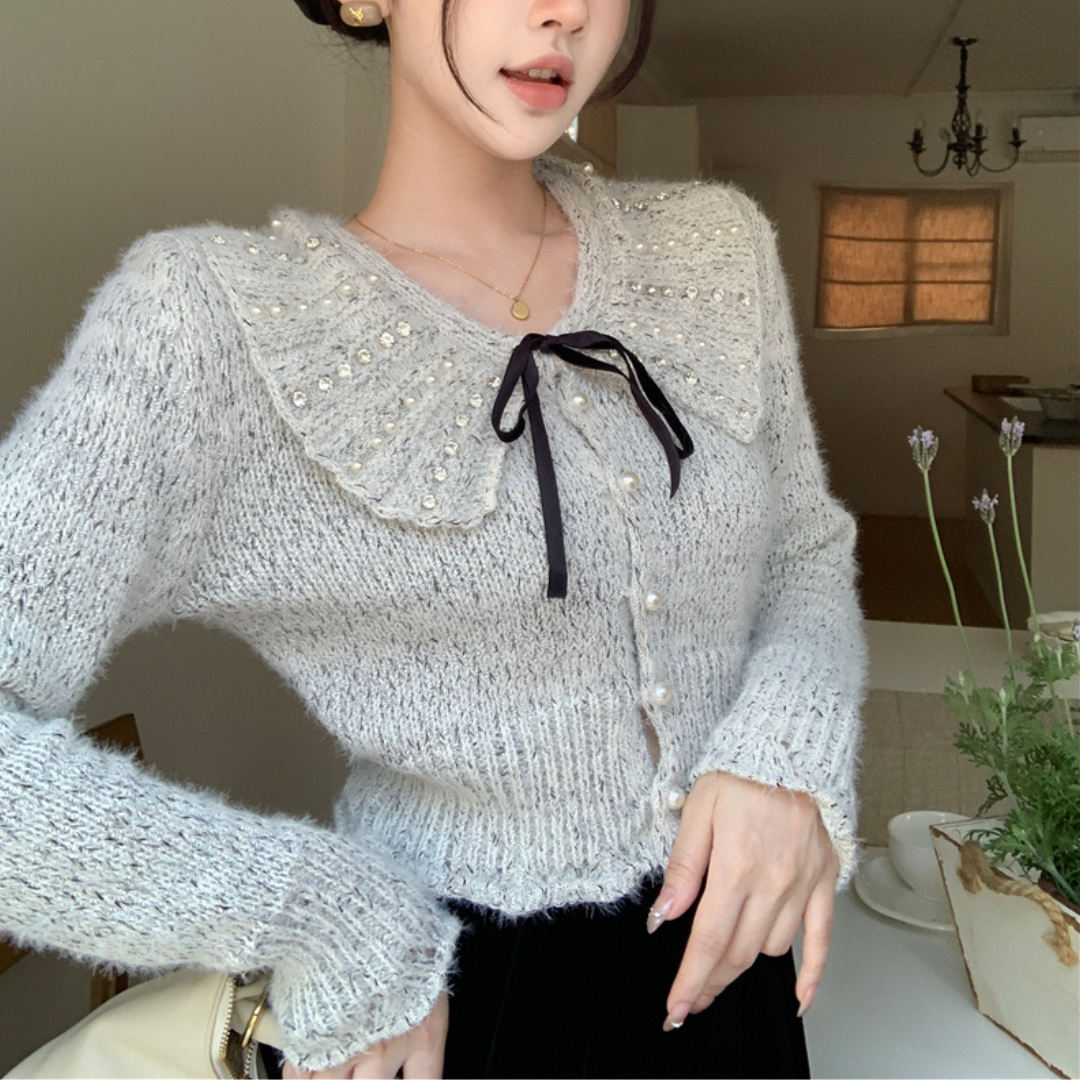 bijou and pearl sweater cardigan lf3059