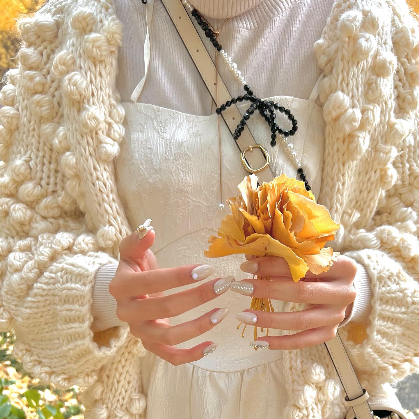 【即納】ponpon knit cardigan lf-s1008