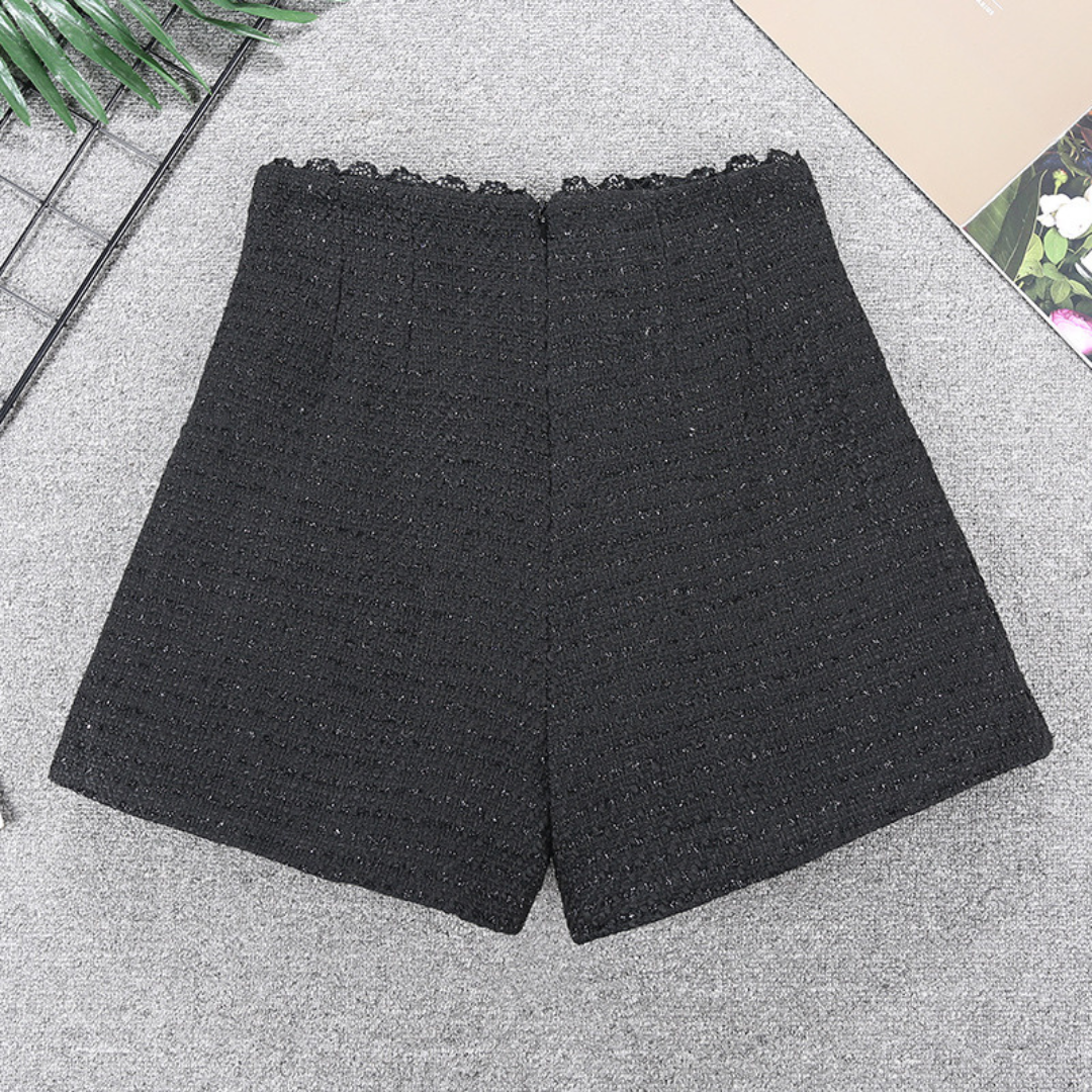 high waisted tweed shorts lf2740